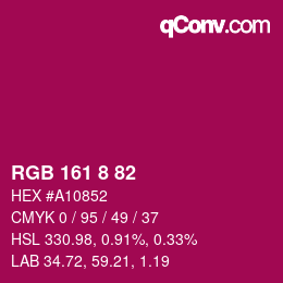 カラーコード: RGB 161 8 82 | qconv.com