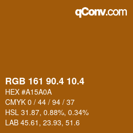 カラーコード: RGB 161 90.4 10.4 | qconv.com
