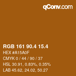 カラーコード: RGB 161 90.4 15.4 | qconv.com