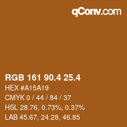 カラーコード: RGB 161 90.4 25.4 | qconv.com