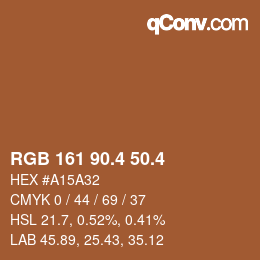 カラーコード: RGB 161 90.4 50.4 | qconv.com