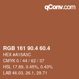 カラーコード: RGB 161 90.4 60.4 | qconv.com