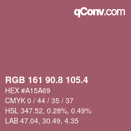 カラーコード: RGB 161 90.8 105.4 | qconv.com