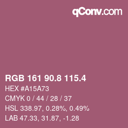 カラーコード: RGB 161 90.8 115.4 | qconv.com