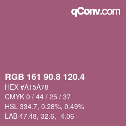 カラーコード: RGB 161 90.8 120.4 | qconv.com