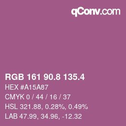 カラーコード: RGB 161 90.8 135.4 | qconv.com