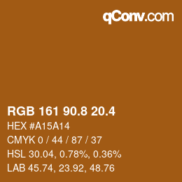 カラーコード: RGB 161 90.8 20.4 | qconv.com