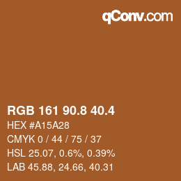 カラーコード: RGB 161 90.8 40.4 | qconv.com