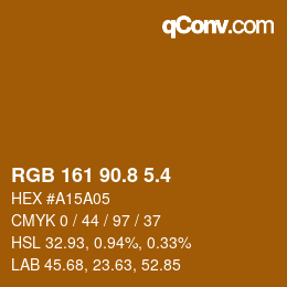 カラーコード: RGB 161 90.8 5.4 | qconv.com