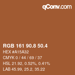 カラーコード: RGB 161 90.8 50.4 | qconv.com