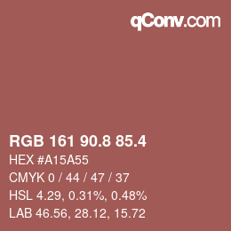 カラーコード: RGB 161 90.8 85.4 | qconv.com