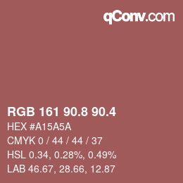 カラーコード: RGB 161 90.8 90.4 | qconv.com