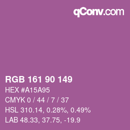 Color code: RGB 161 90 149 | qconv.com