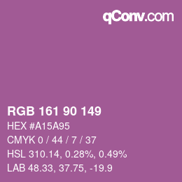 カラーコード: RGB 161 90 149 | qconv.com