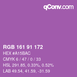 Color code: RGB 161 91 172 | qconv.com