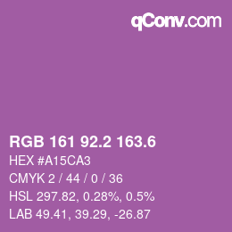 カラーコード: RGB 161 92.2 163.6 | qconv.com