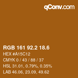 カラーコード: RGB 161 92.2 18.6 | qconv.com
