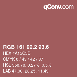 カラーコード: RGB 161 92.2 93.6 | qconv.com