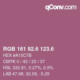 カラーコード: RGB 161 92.6 123.6 | qconv.com