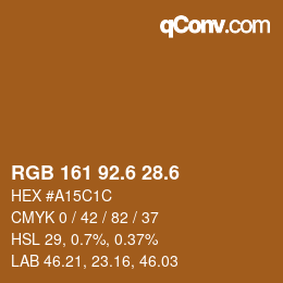 カラーコード: RGB 161 92.6 28.6 | qconv.com
