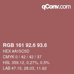 カラーコード: RGB 161 92.6 93.6 | qconv.com