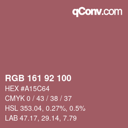カラーコード: RGB 161 92 100 | qconv.com