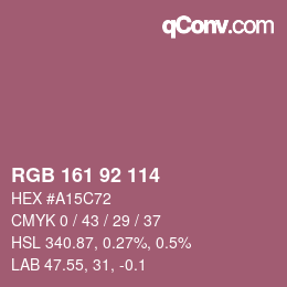 カラーコード: RGB 161 92 114 | qconv.com