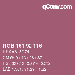 カラーコード: RGB 161 92 116 | qconv.com