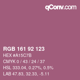 カラーコード: RGB 161 92 123 | qconv.com