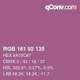 カラーコード: RGB 161 92 135 | qconv.com