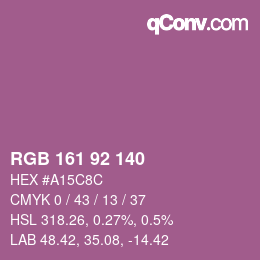 カラーコード: RGB 161 92 140 | qconv.com