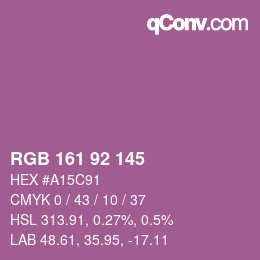 Color code: RGB 161 92 145 | qconv.com