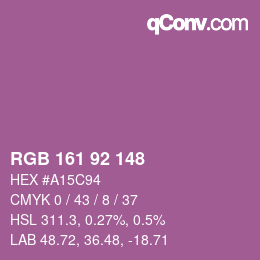 カラーコード: RGB 161 92 148 | qconv.com