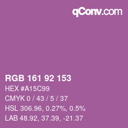 カラーコード: RGB 161 92 153 | qconv.com