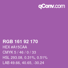 カラーコード: RGB 161 92 170 | qconv.com