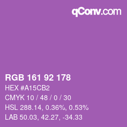 カラーコード: RGB 161 92 178 | qconv.com