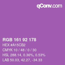 Color code: RGB 161 92 178 | qconv.com