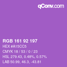 Color code: RGB 161 92 197 | qconv.com