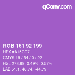 颜色代码: RGB 161 92 199 | qconv.com