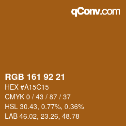 カラーコード: RGB 161 92 21 | qconv.com