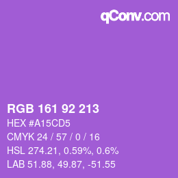カラーコード: RGB 161 92 213 | qconv.com