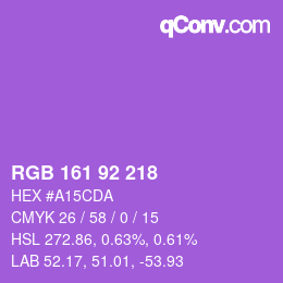 Color code: RGB 161 92 218 | qconv.com