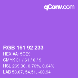 カラーコード: RGB 161 92 233 | qconv.com