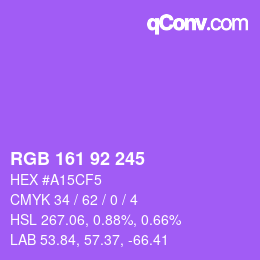 颜色代码: RGB 161 92 245 | qconv.com