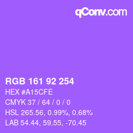 カラーコード: RGB 161 92 254 | qconv.com