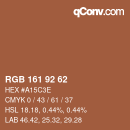 カラーコード: RGB 161 92 62 | qconv.com
