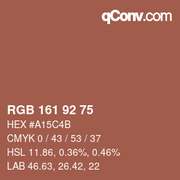 カラーコード: RGB 161 92 75 | qconv.com