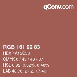 カラーコード: RGB 161 92 83 | qconv.com