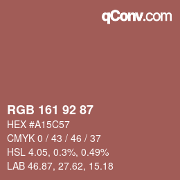 カラーコード: RGB 161 92 87 | qconv.com