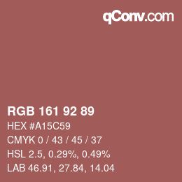 颜色代码: RGB 161 92 89 | qconv.com
